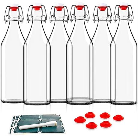 Otis Classic Swing Top Glass Bottles - Set of 6