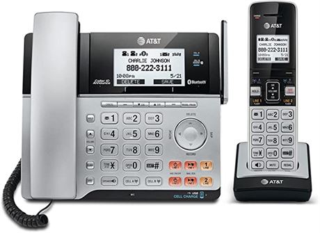 AT&T TL86103 2-Line Corded/Cordless for Small Business with Answering Machine