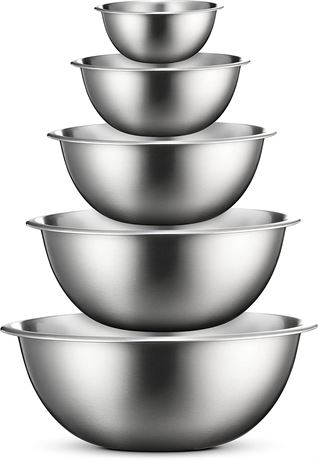 FineDine Stainless Steel Mixing Bowls (Set of 6) Stainless Steel Mixing Bowl Set