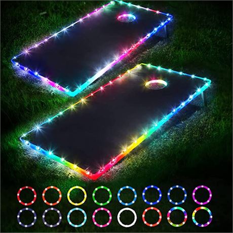 BLINNGO Cornhole Ring Lights and Cornhole Edge Lights  (4 x 2 ft)