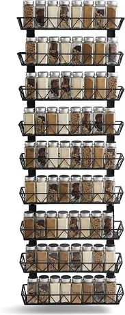 Spice Rack Wall Mount, 9 Tier Adjustable Spice Rack