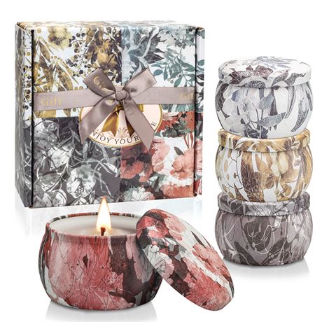 Aromatherapy Bath Home Decor - Two 4 Pack Scented Candles Gift Sets