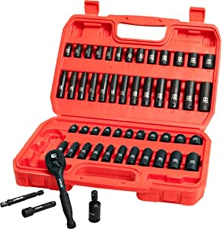 LLNDEI 1/4�Drive 52 PCS Impact Socket Set with Ratchet