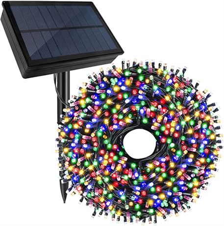 Tcamp 164Ft 500 LED Solar Christmas Lights w/ Remote - 8 Mode-Multi-Color