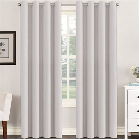 H.VERSAILTEX Premium Thermal Insulated Blackout Curtains 2 Panels Stone 52"x108"