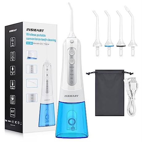 INSMART Cordless Water Dental Flosser Teeth Cleaner