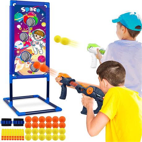 Shooting Game Toy -2pk Foam Ball Popper Air Guns w/ Standing Shooting Target