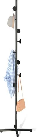 CLSYO Coat Rack Stand With 8 Hooks (Black)