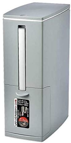 Cq acrylic Slim Plastic Trash Can 8L Trash can with Toilet Brush Holder Gray