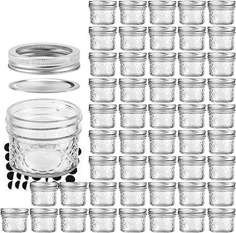 VERONES Mason Jars Canning Jars, 4 OZ - 50 Pack