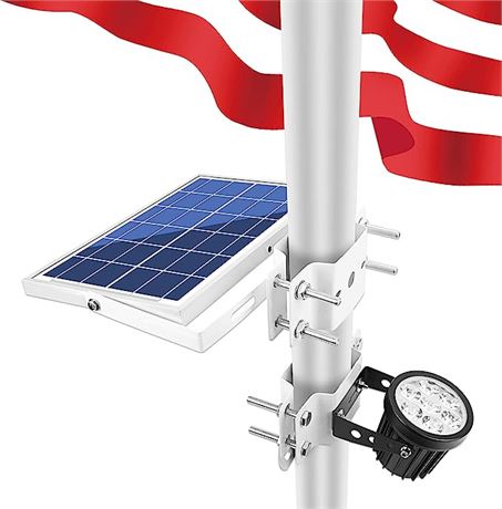 APONUO Solar Flag Pole Light - Cool White