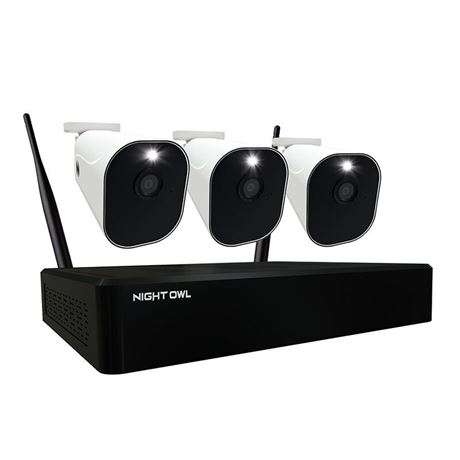 Night Owl 10 Channel Wi-Fi NVR with 3 Cameras (1TB) - White