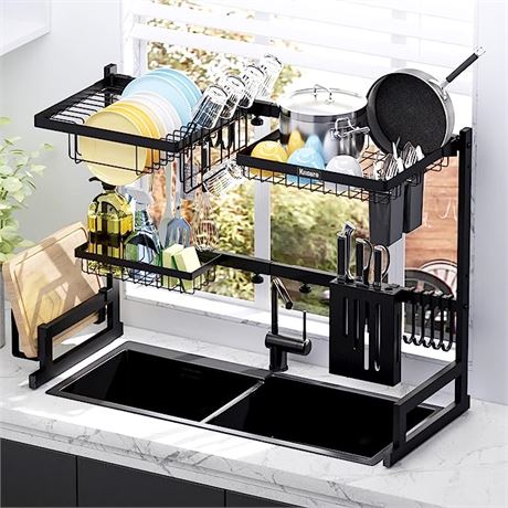 Kitsure Over The Sink Dish Drying Rack - Adjustable (29.5-35.5in_