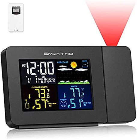 SMARTRO SC91 Projection Alarm Clock w/ Thermometer