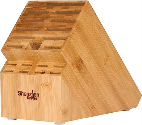 Shenzhen 20 Slot Universal Knife Block - Large Bamboo Wood