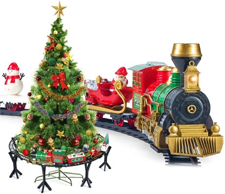 ELFSOUL Christmas Train Easy Assemble Electric Train Set for Kids