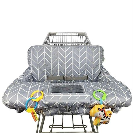 ICOPUCA Cotton High Chair/Shopping Cart Cover for Baby - Grey Arrow Print