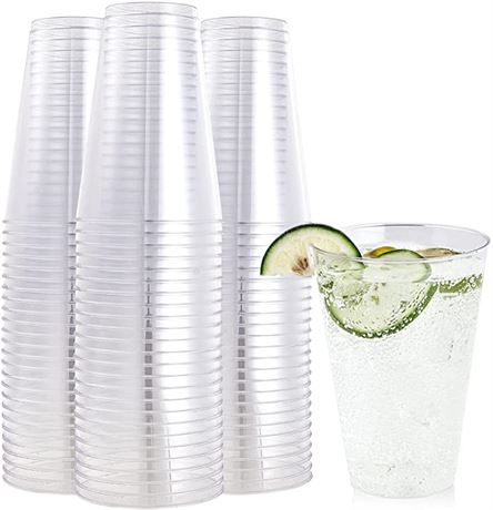 FOCUSLINE 100 Pack 14 oz Clear Plastic Cups