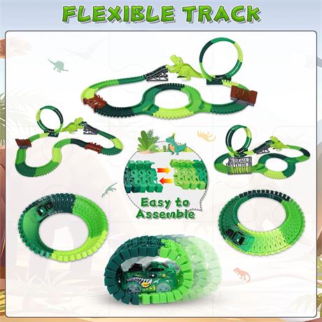 AOKESI Dinosaur Toys Race Car Track