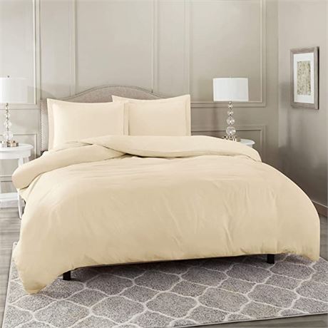 Nestl Queen Duvet Cover Set - Beige Cream