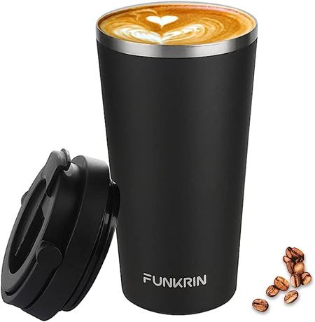 Funkrin Insulated Coffee Mug with Ceramic Coating, 16oz