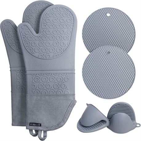 Rorecay Extra Long Oven Mitts & Pot Holders Sets , Pack of 6