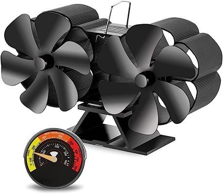 Xmasneed Wood Stove Dual Motor Fan Heat Powered