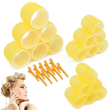 Beautiyand Jumbo Size Hair Roller sets (3 Sizes - 18 Pack)