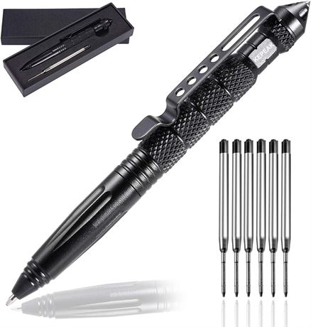 KEPEAK Military Tactical Pen, Tungsten Steel, Writing Tool with 6 Refill