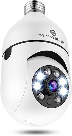 SYMYNELEC Light Bulb Security Camera 2K - White