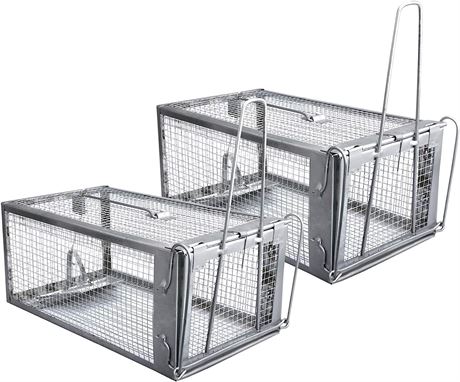 Gingbau Live Traps for Chipmunks Rats and Mice (Set of 2)