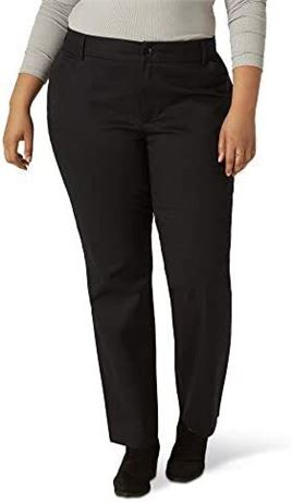 Lee Womens Plus Size Relaxed Fit Straight Leg Pant Black Size 20