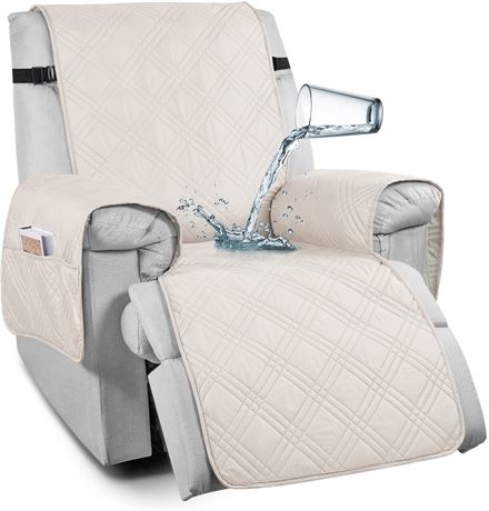 100% Waterproof Recliner Chair Cover - Recliner Chair, Cream