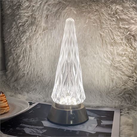 tekstap Rechargeable Cordless Crystal Lamp, Touch Control Crystal Table Lamp