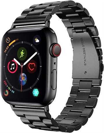 Supoix Large Black Stainless Steel Smart Watch Band