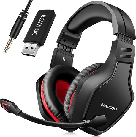 BEAVIIOO Wireless Gaming Headset with Microphone