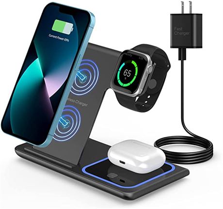 Veernoo Portable 3 in1 Wireless Charger Station