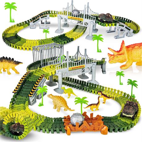 Batlofty Dinosaur Toys Race Track, Flexible Track Playset