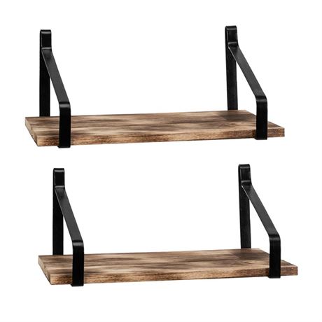 Industrial Wall Mounted Floating Shelves Set of 2