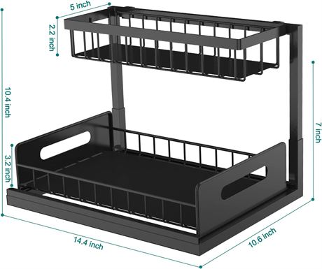 Bukfen Pull Out Cabinet Organizer 2-Tier Slide