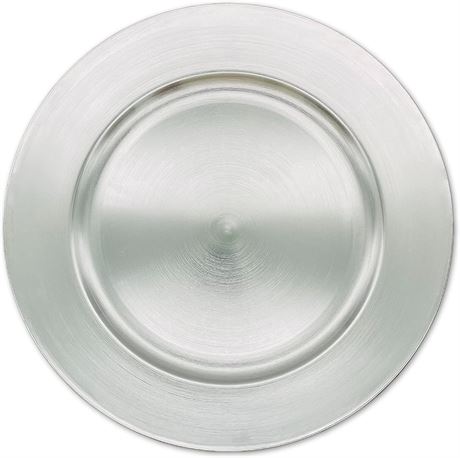 Henilosson Metallic Foil Silver Charger Plates-13"-6 pack round