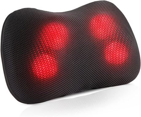 Neck & Shoulder Massager w/Heat, Deep Tissue Electric Pillow