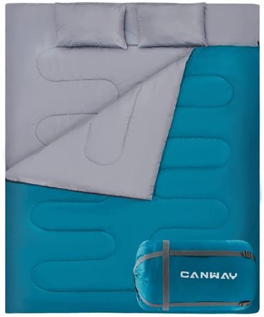 CANWAY 2 Person Sleeping Bag, Bag Only (No Pillows)