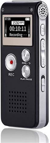 Small Tape Digital Voice Recorder 16GB, USB Rechargeable