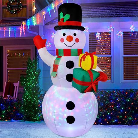 ATDAWN 6ft Inflatable Snowman with LED Lights