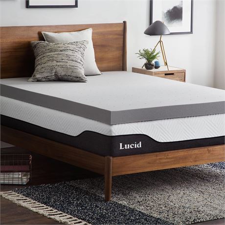 Lucid 4" Bamboo Charcoal Infused Memory Foam, California King