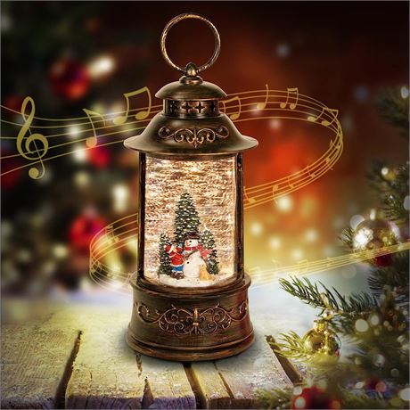 Musical Christmas Snow Globe Lantern