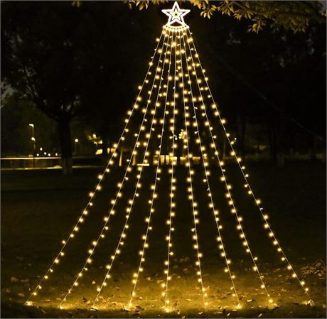 Christmas Decorations Outdoor Star String Lights,349 LED 8 Modes