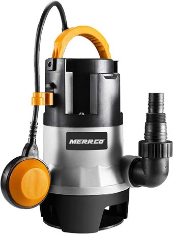 MERRCO Sump Pump, 1HP 3302GPH 750Water Pump 16ft Cable