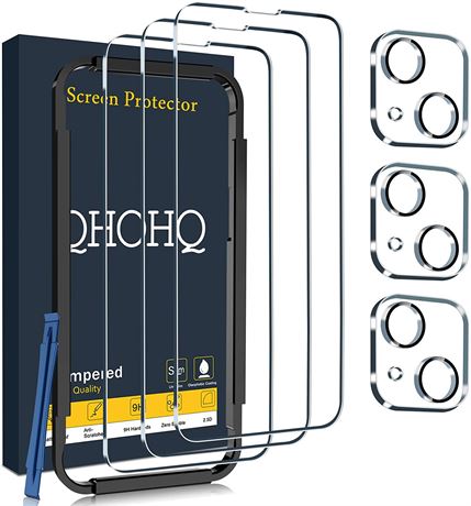 QHOHQ 3-Pack Screen Protector for iPhone 14 / iPhone 13 [6.1 Inch]